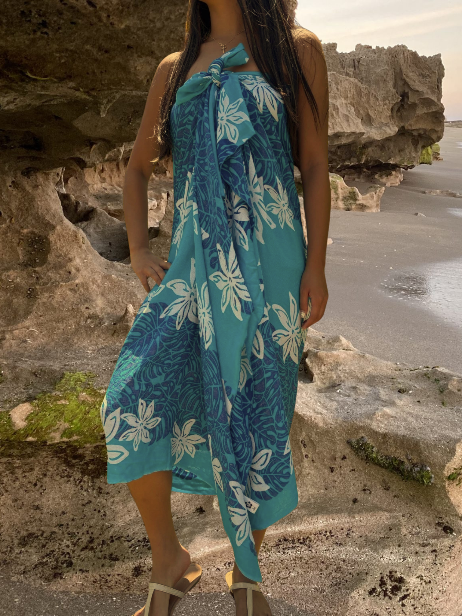 Malia Sarong Pareo - Turquoise Blue