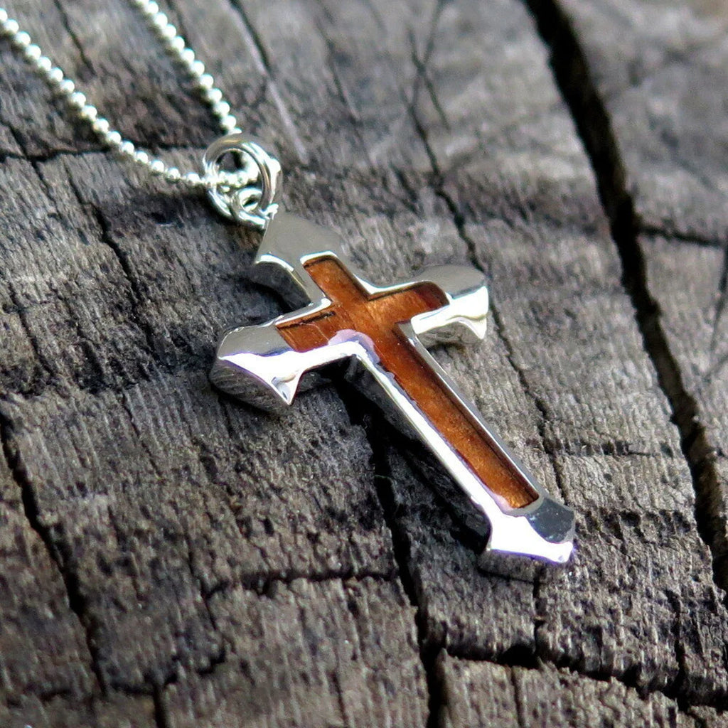 Cross Koa Wood Pendant