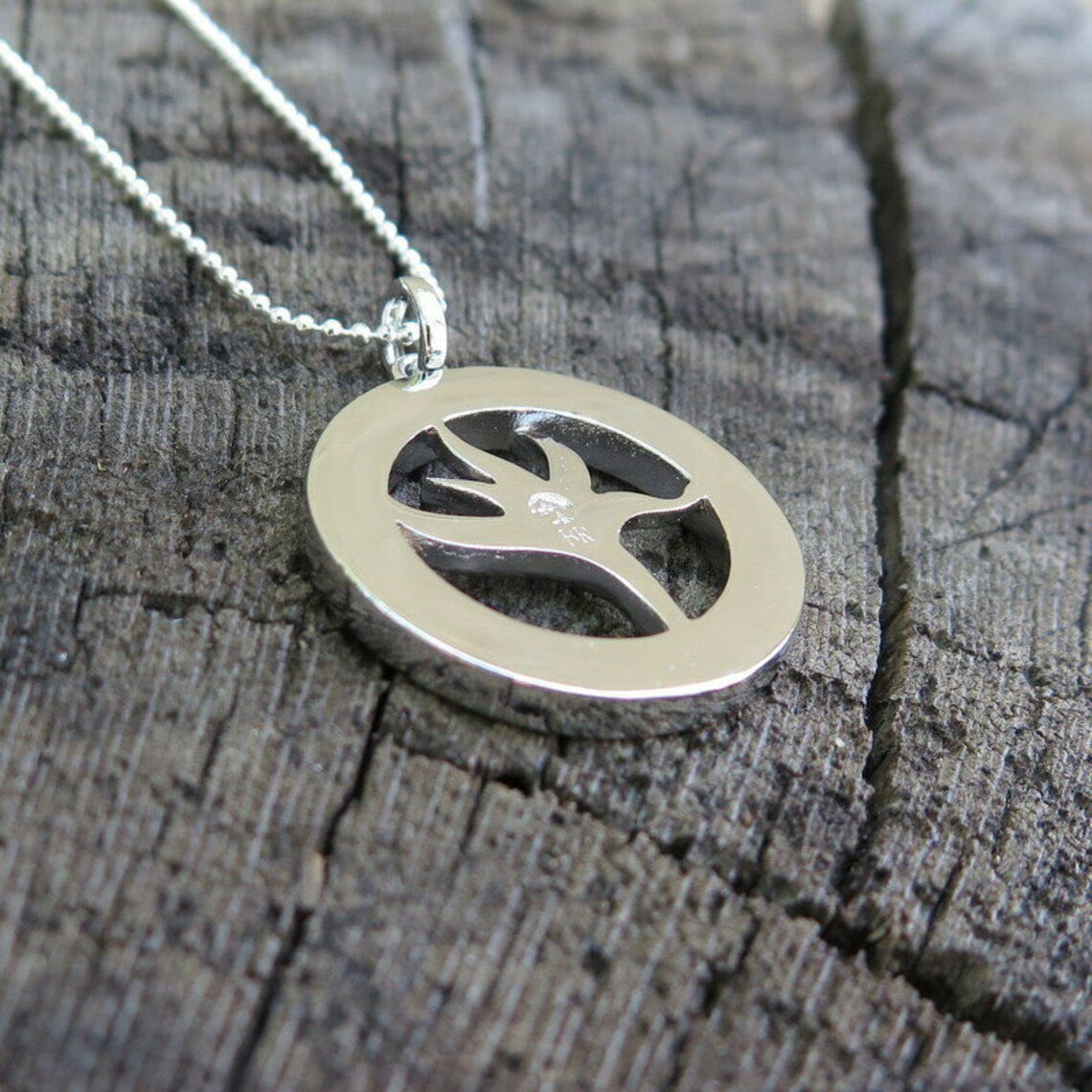 Birds of Paradise Koa Wood Pendant