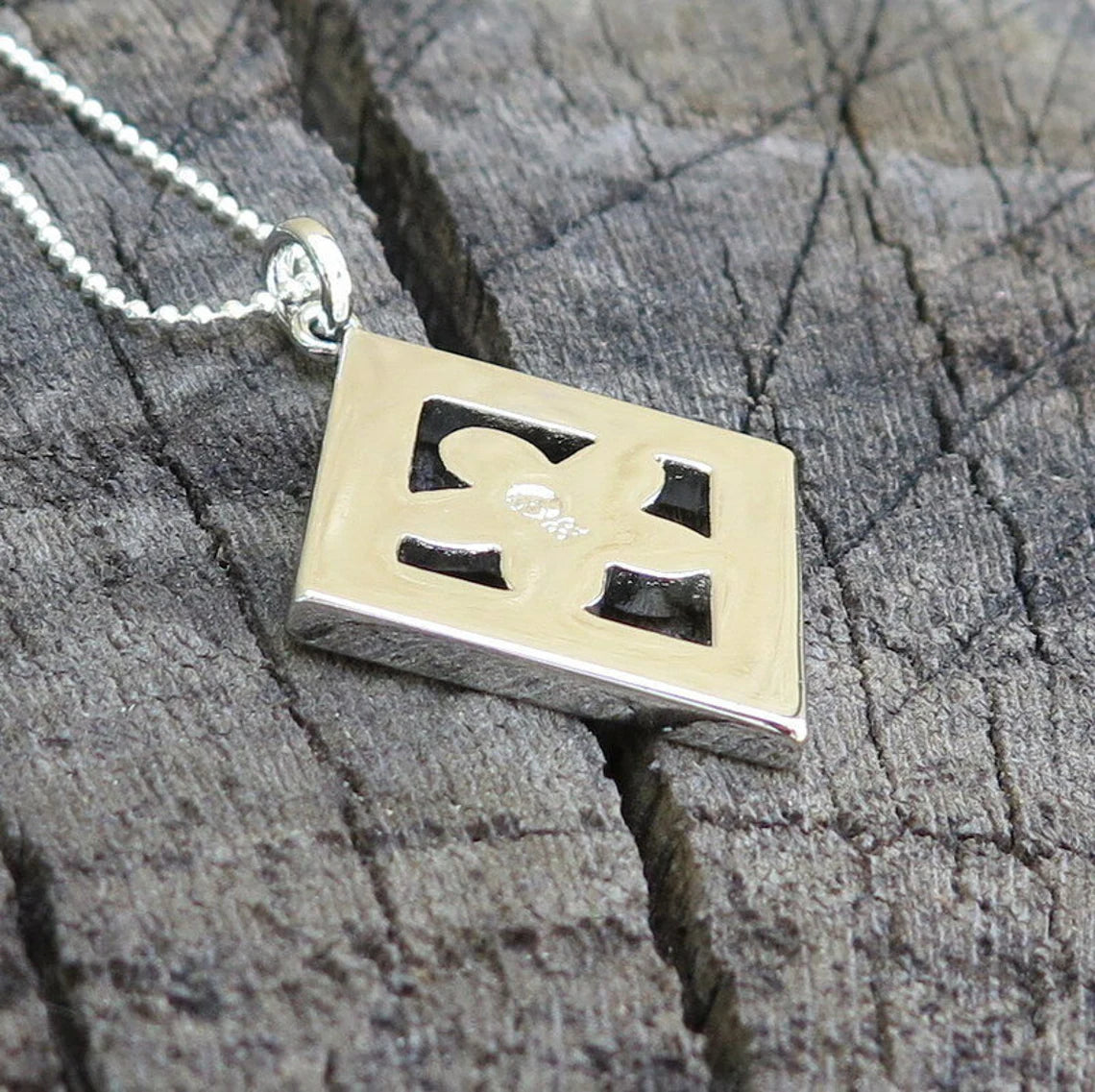 Plumeria Diamond Koa Wood Pendant