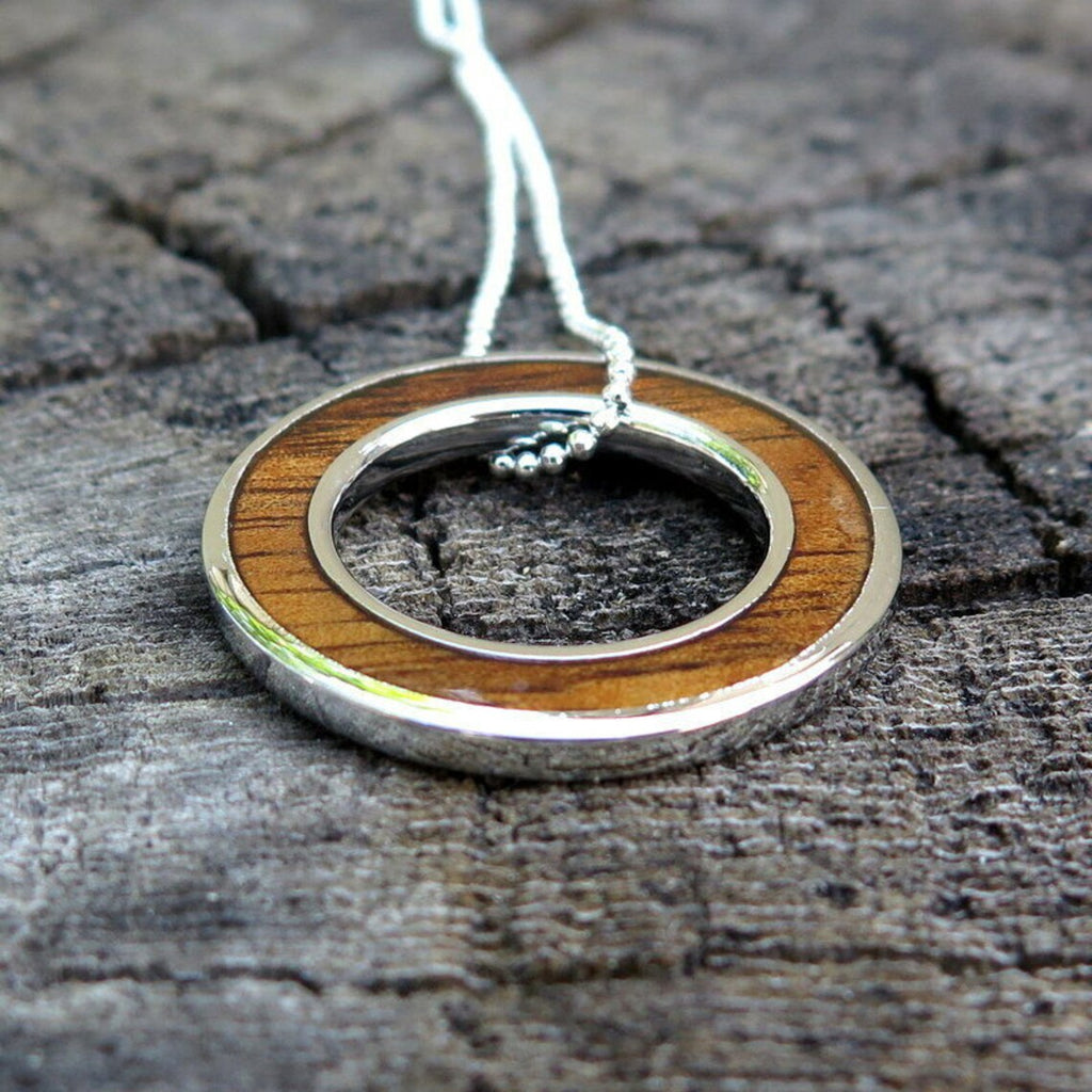Hoop Koa Wood Pendant