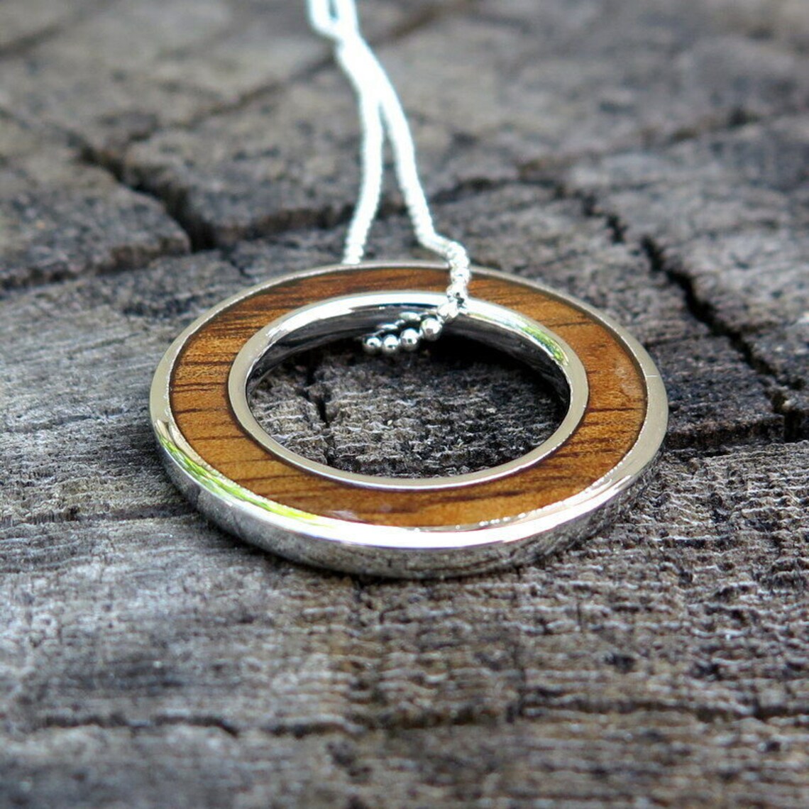 Hoop Koa Wood Pendant