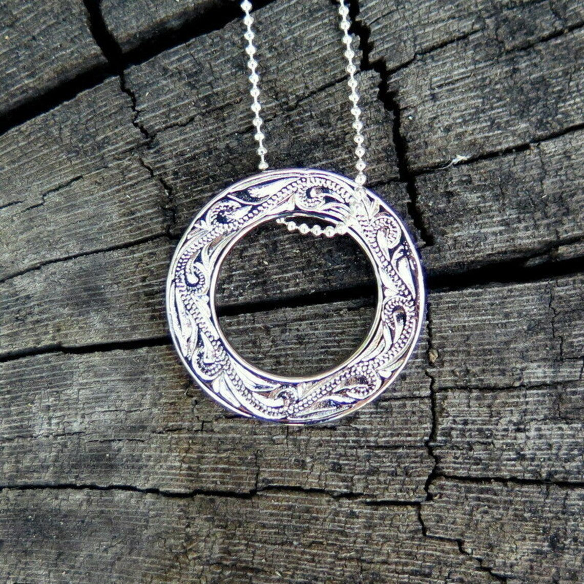 Hoop Koa Wood Pendant