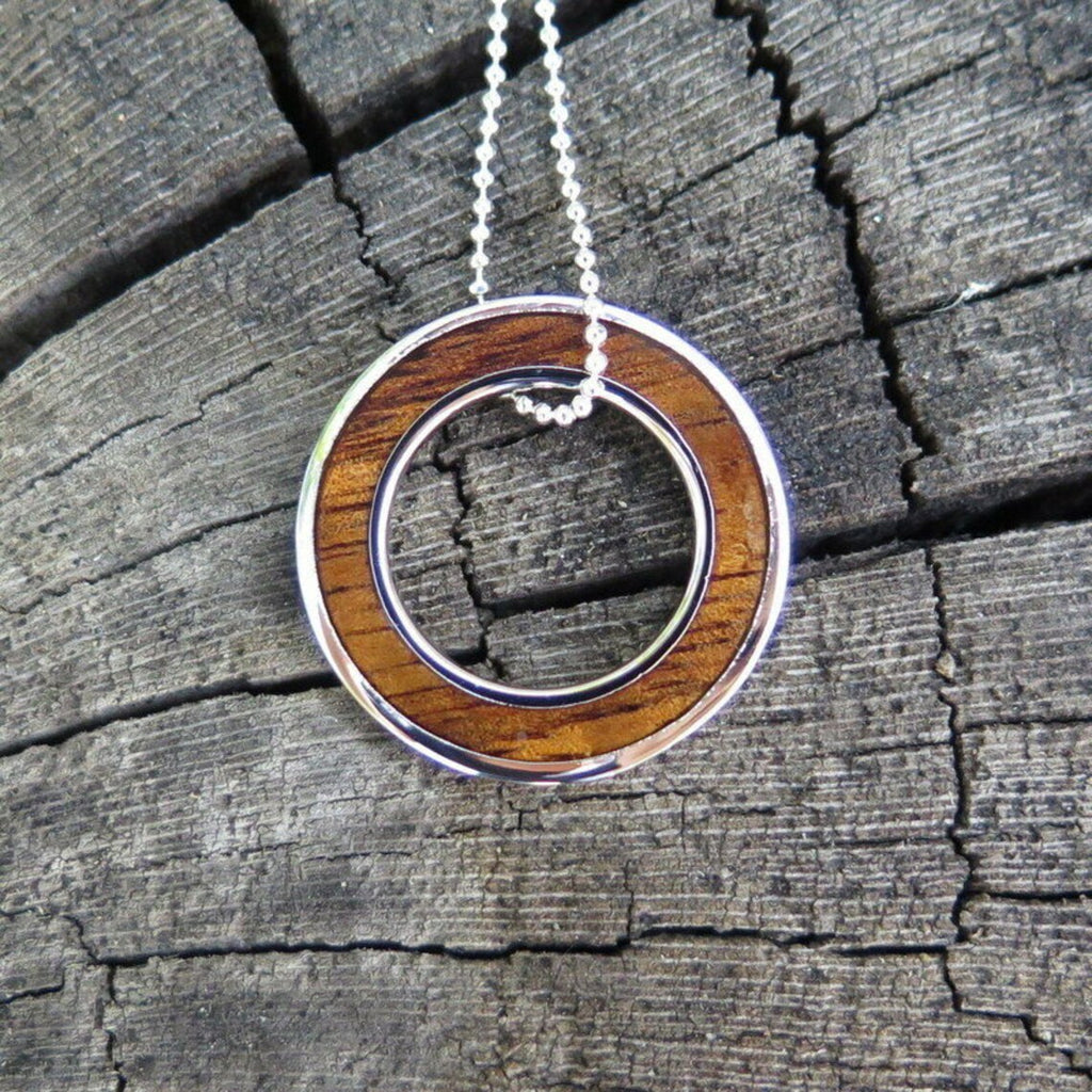 Hoop Koa Wood Pendant