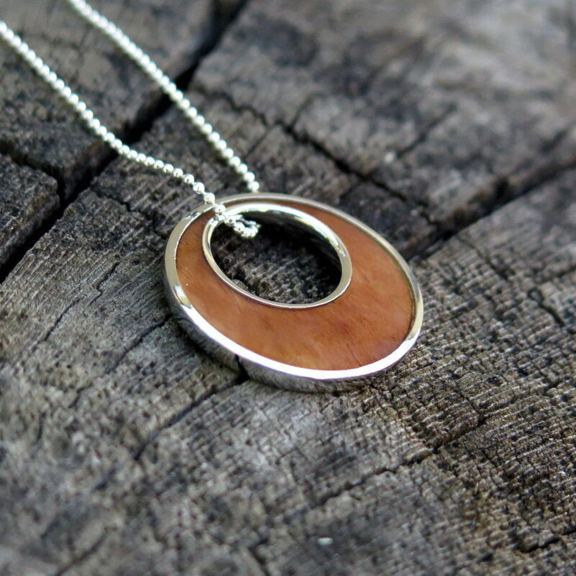 Hoop Koa Wood Pendant