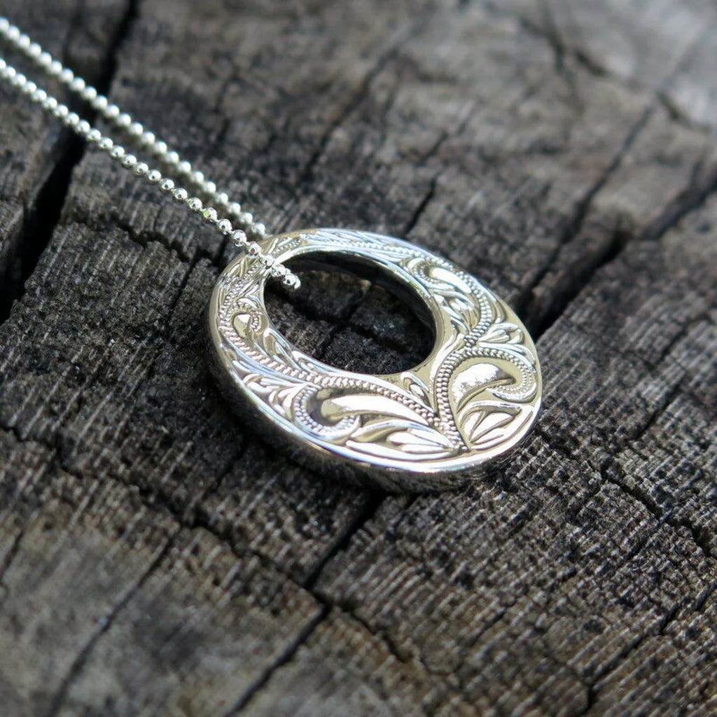 Hoop Koa Wood Pendant