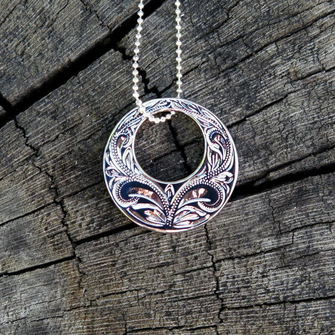 Hoop Koa Wood Pendant