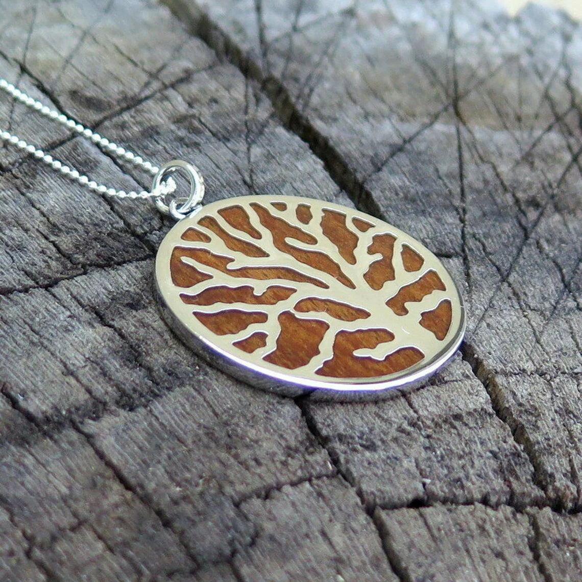Tree of Life Koa Wood Pendant