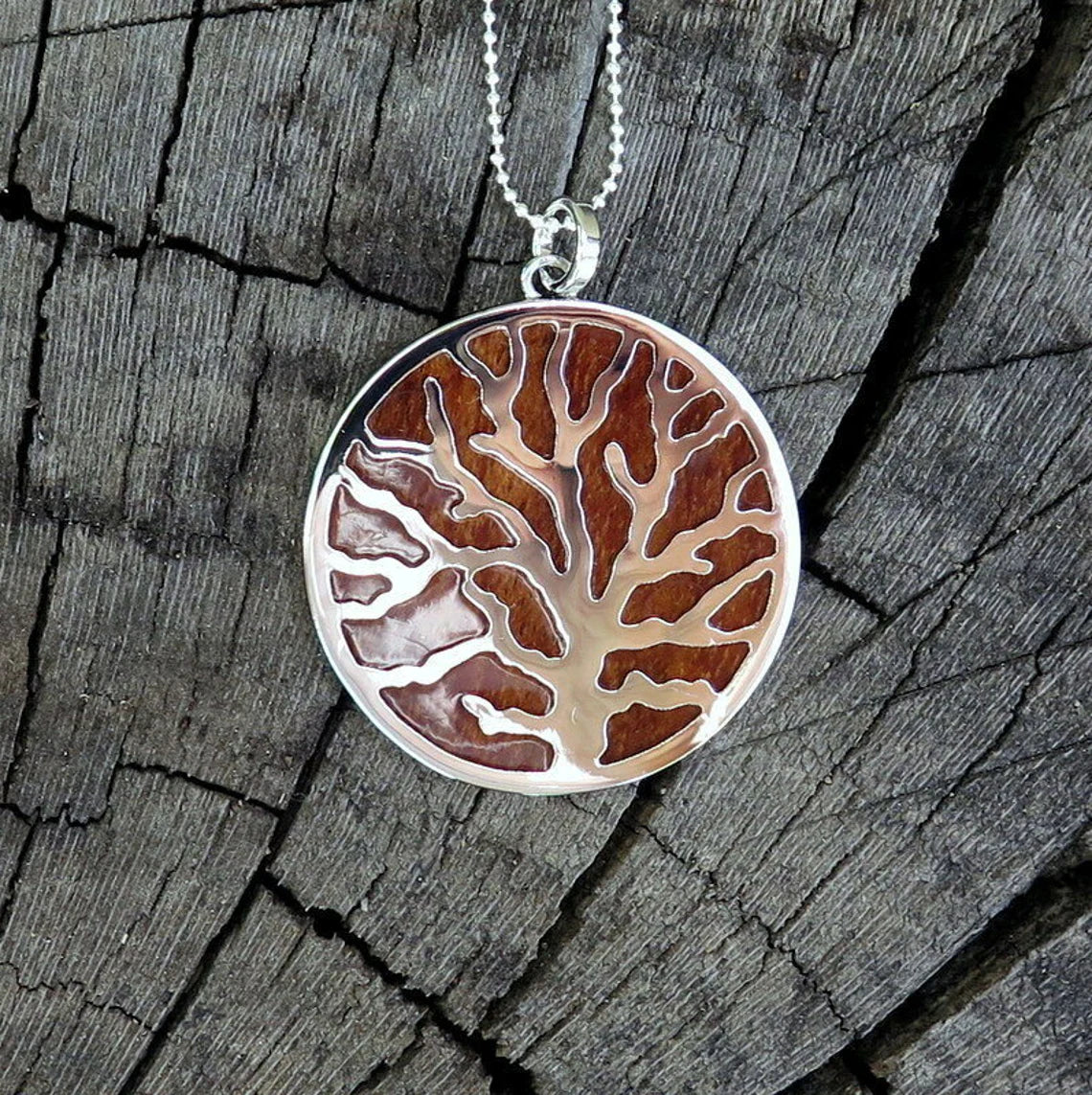 Tree of Life Koa Wood Pendant