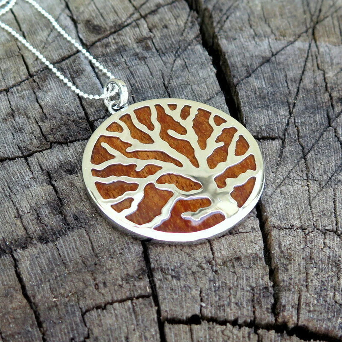 Tree of Life Koa Wood Pendant