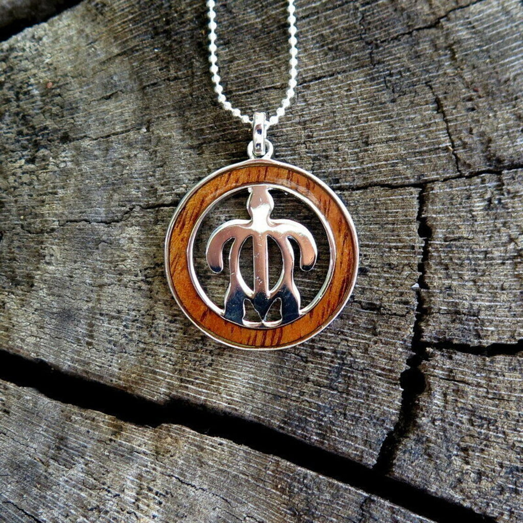 Honu Hoop Koa Wood Pendant