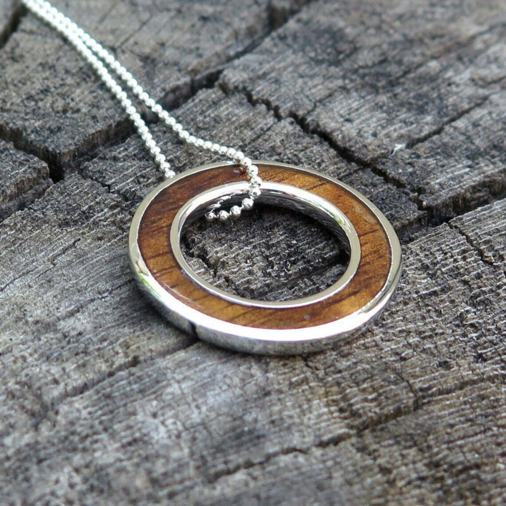 Hoop Koa Wood Pendant