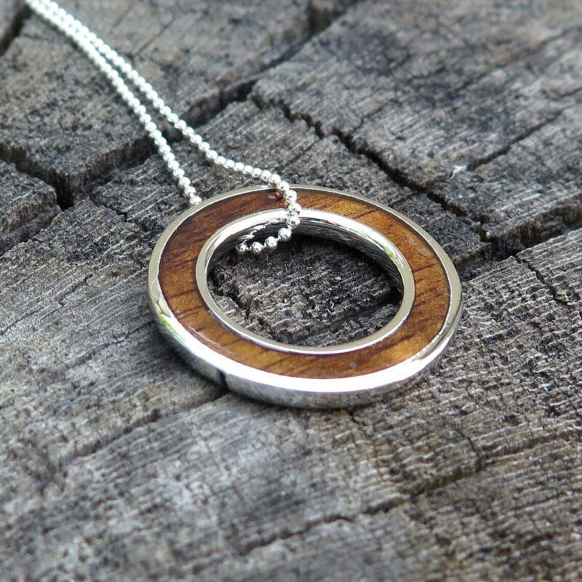 Hoop Koa Wood Pendant