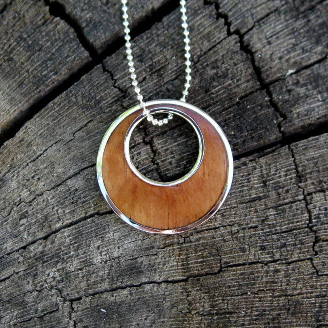 Hoop Koa Wood Pendant