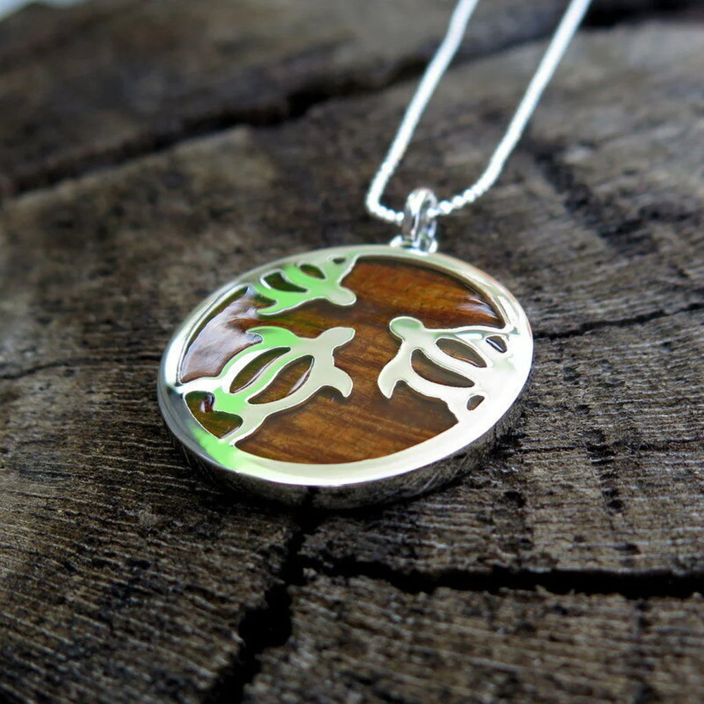Honu Hoop Koa Wood Pendant