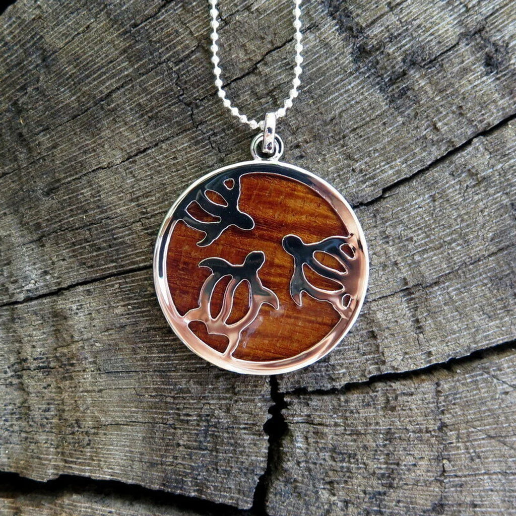 Honu Hoop Koa Wood Pendant