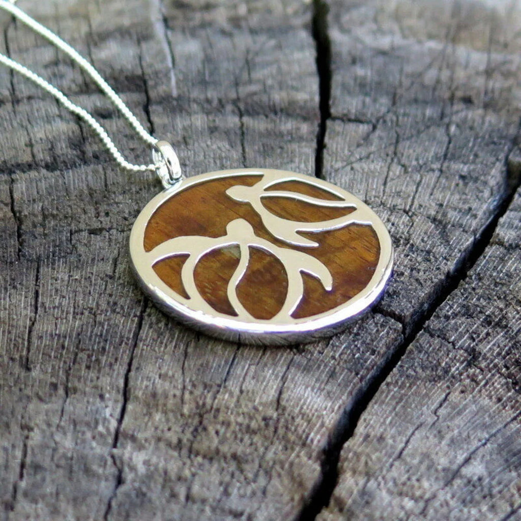 Honu Hoop Koa Wood Pendant
