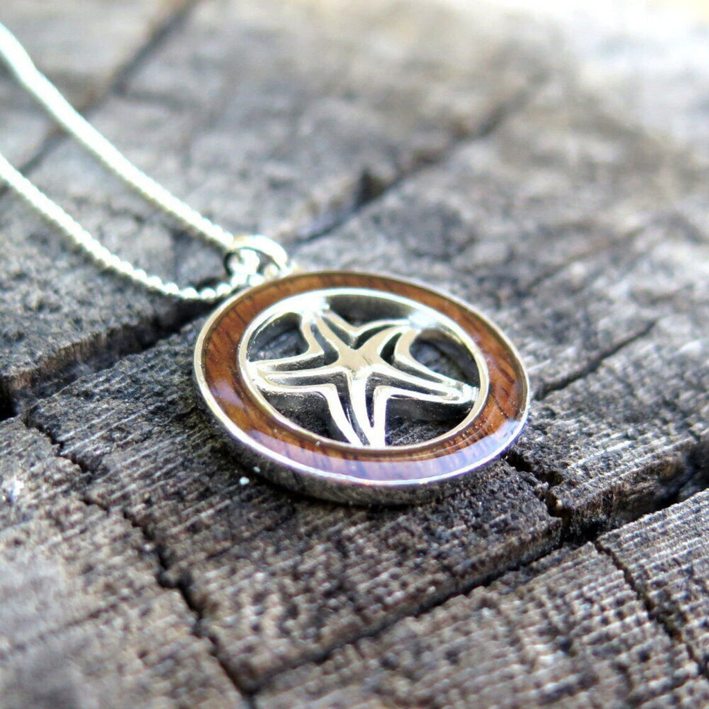Starfish Koa Wood Pendant