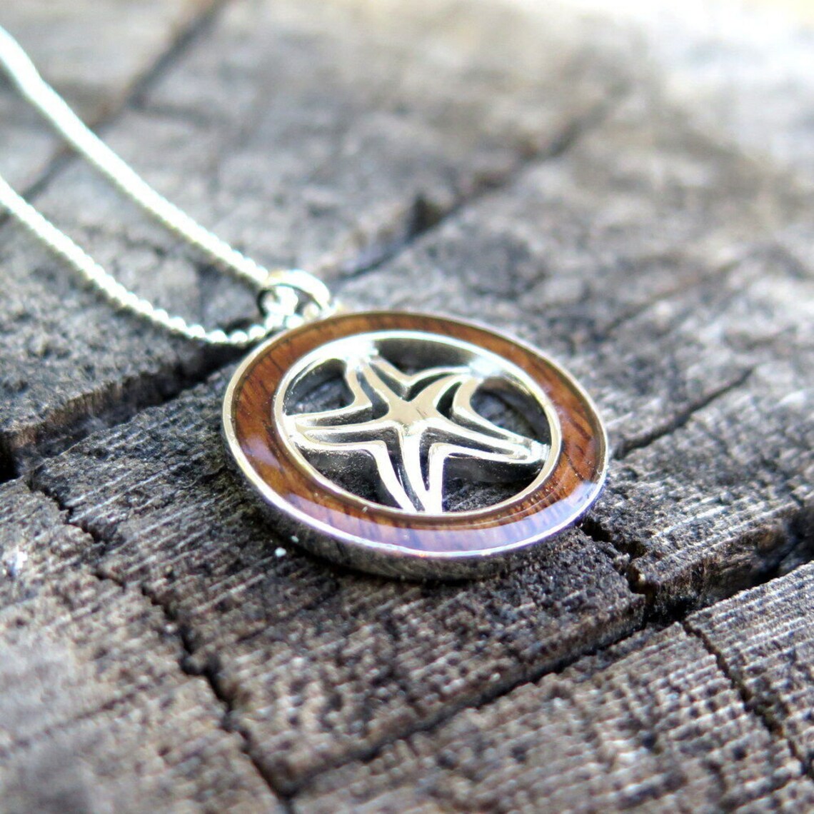Starfish Koa Wood Pendant