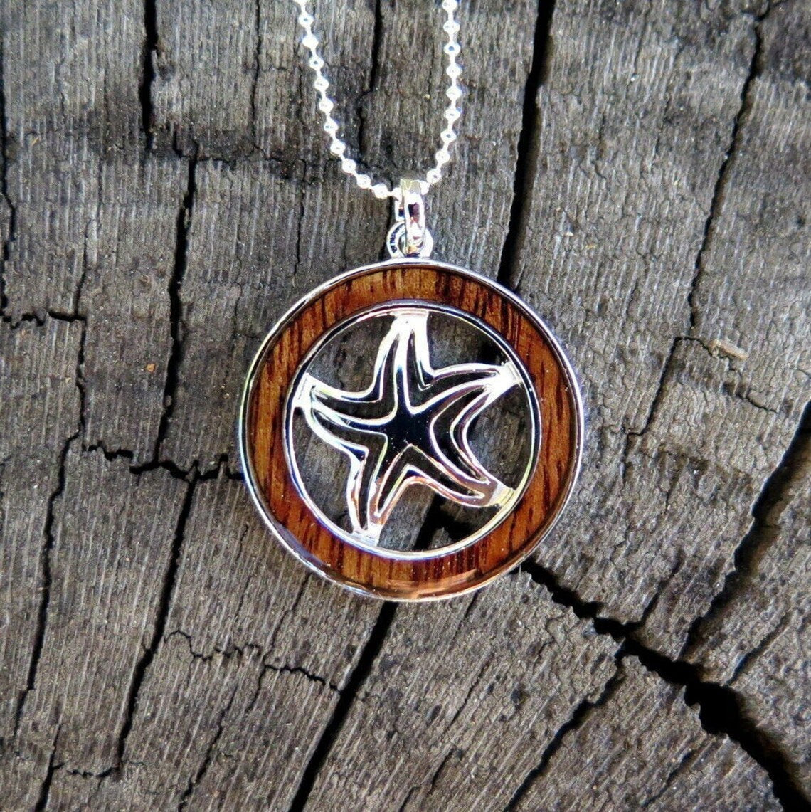 Starfish Koa Wood Pendant