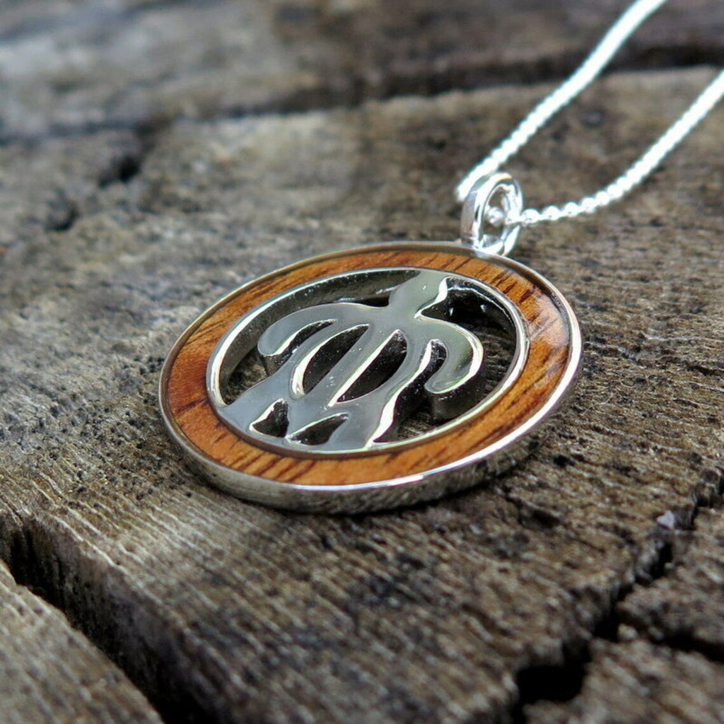 Honu Hoop Koa Wood Pendant