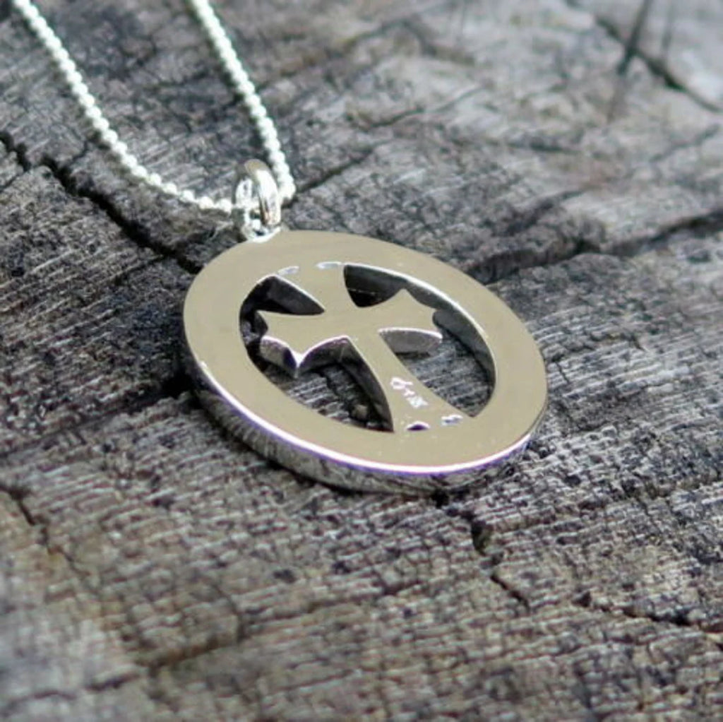 Cross Hoop Koa Wood Pendant