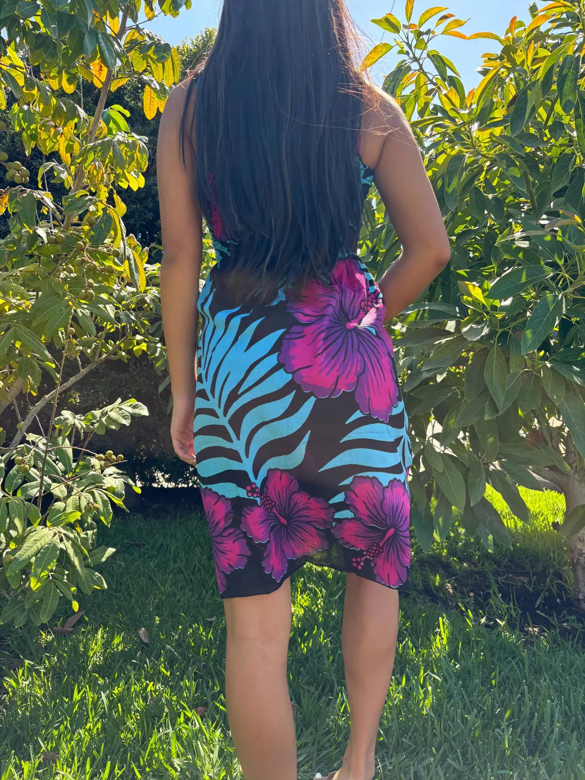 Anela Sun Dress - Pink & Teal