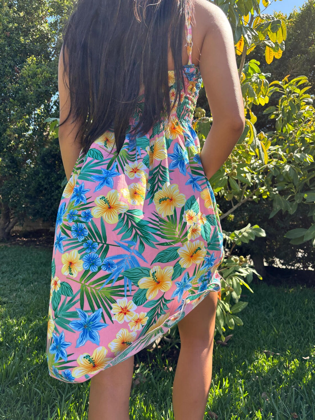 Puanani Sun Dress - Pink Floral
