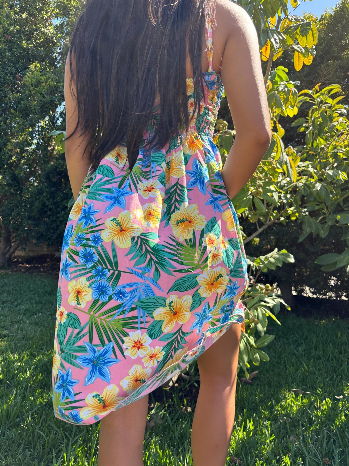 Puanani Sun Dress - Pink Floral