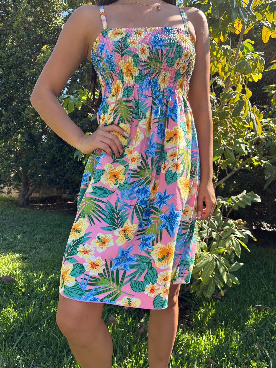 Puanani Sun Dress - Pink Floral
