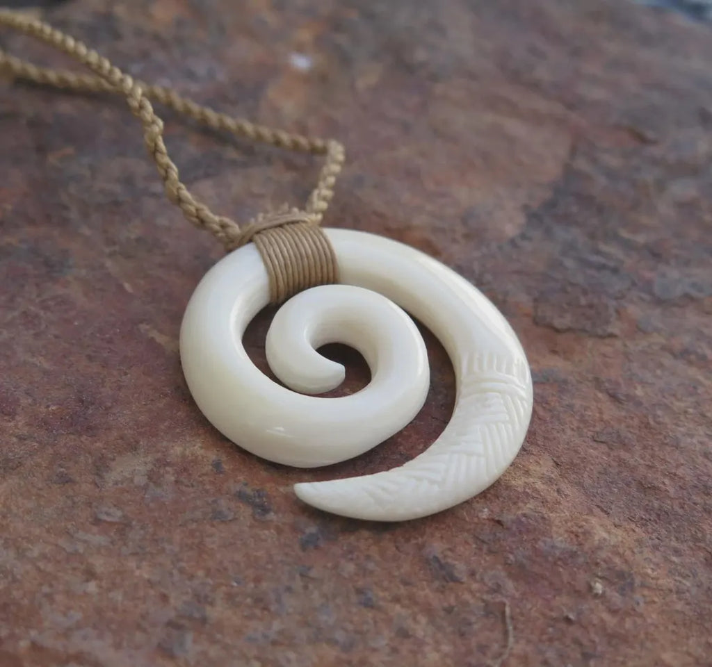 Spiral Hand Carved Pendant