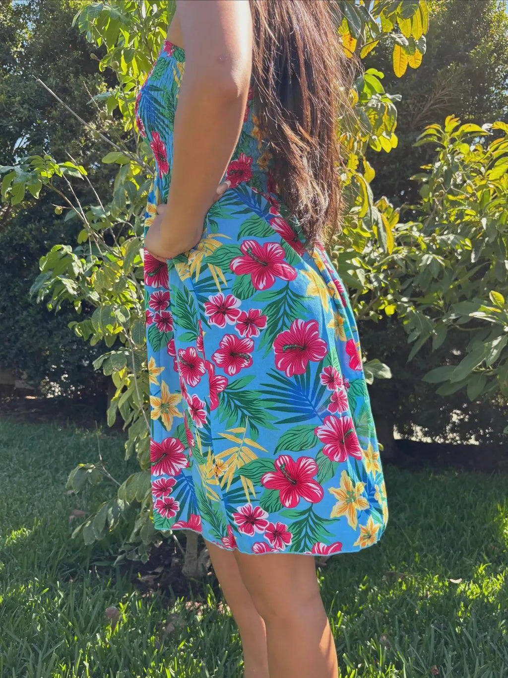 Puanani Sun Dress - Blue Floral