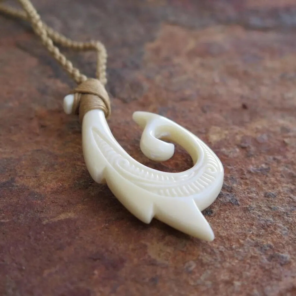 Maori Dragon Scale Fish Hook Pendant
