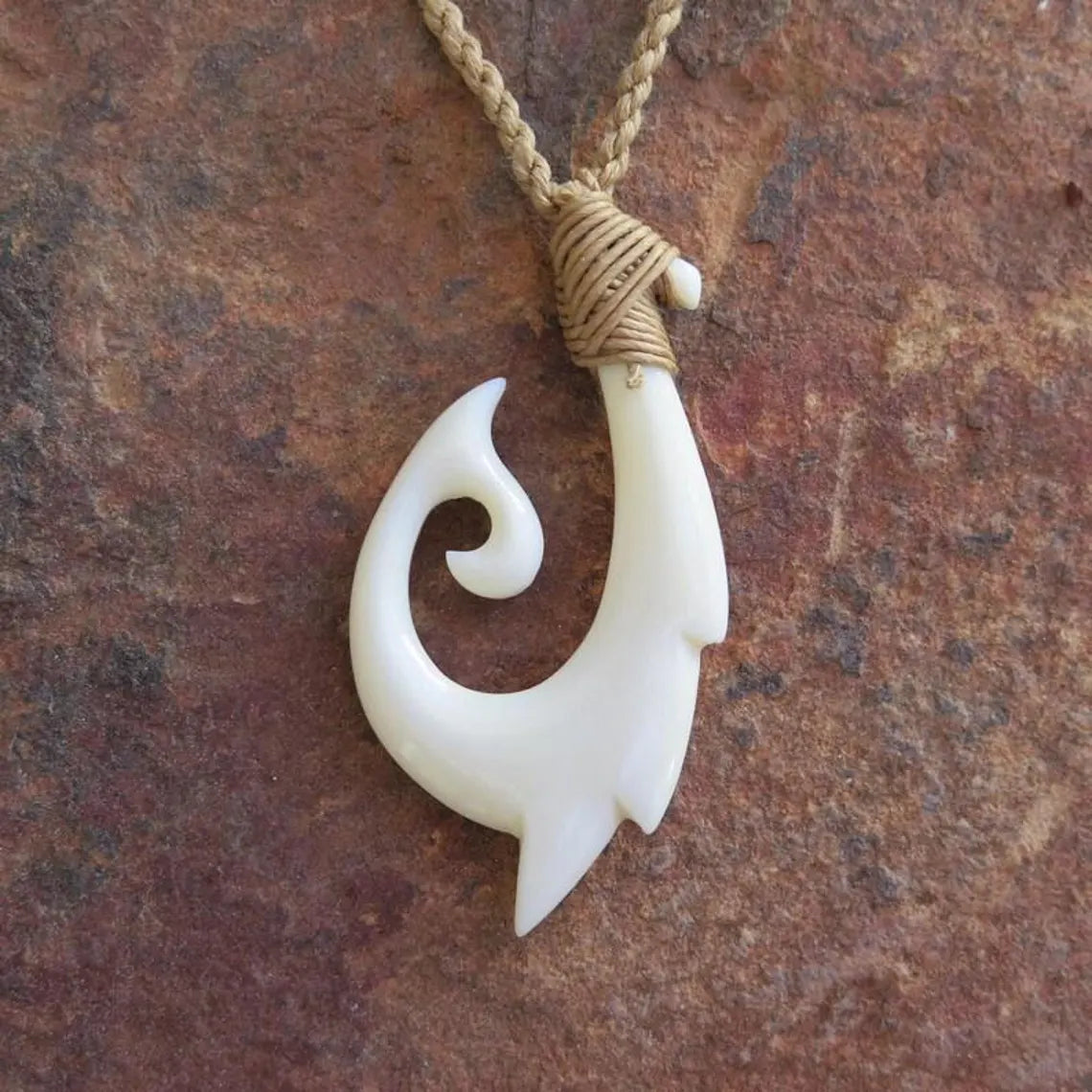 Maori Dragon Scale Fish Hook Pendant