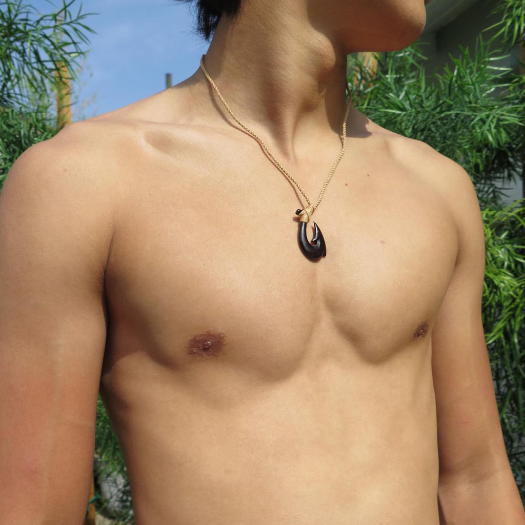Black Maori Fish Hook Pendant