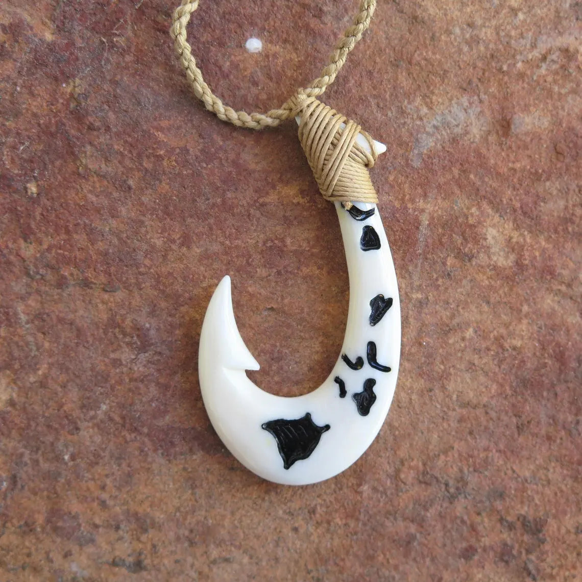 Hawaiian Islands Fish Hook Pendant