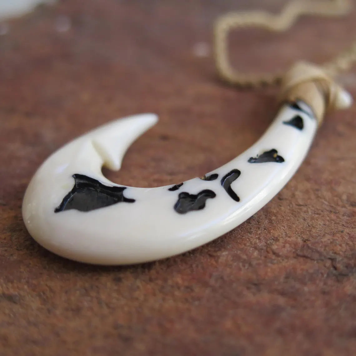 Hawaiian Islands Fish Hook Pendant