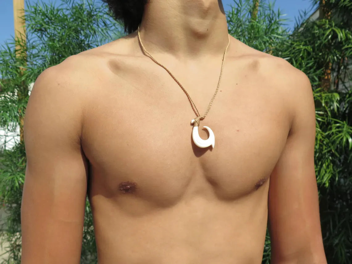 Maori Mini Engraved Fish Hook Pendant