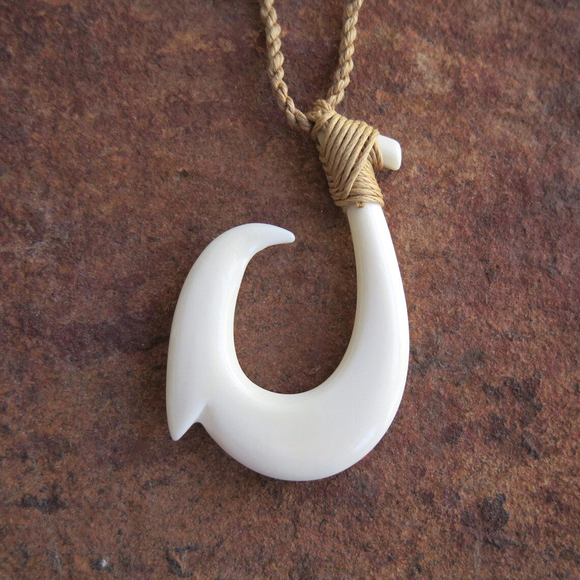 Maori Tribal Carved Fish Hook Pendant
