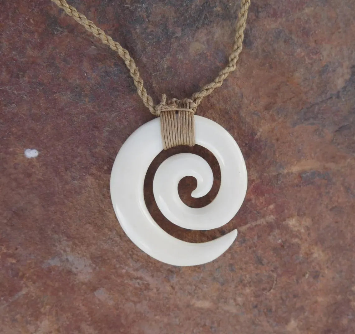 Spiral Hand Carved Pendant
