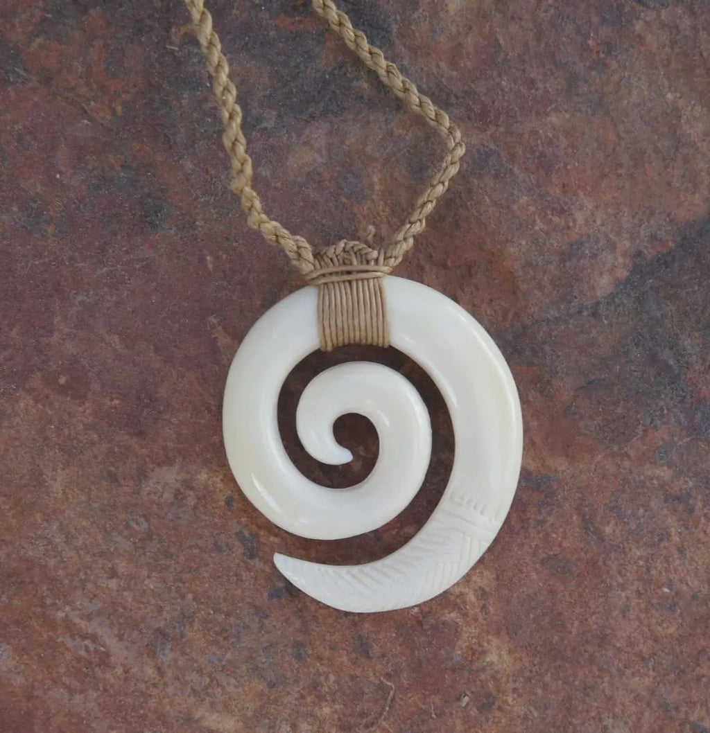 Spiral Hand Carved Pendant