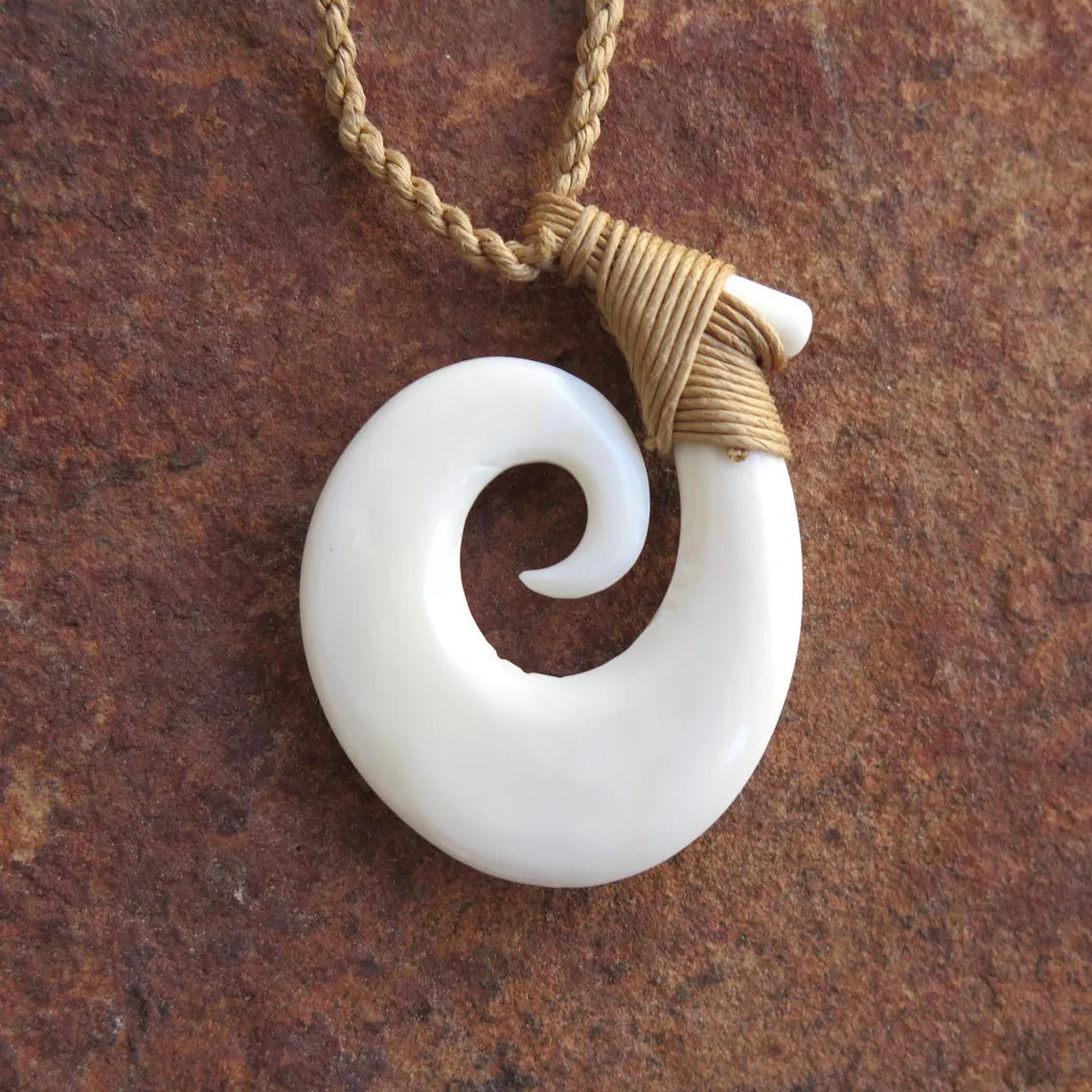 Tribal Etched Fish Hook Pendant