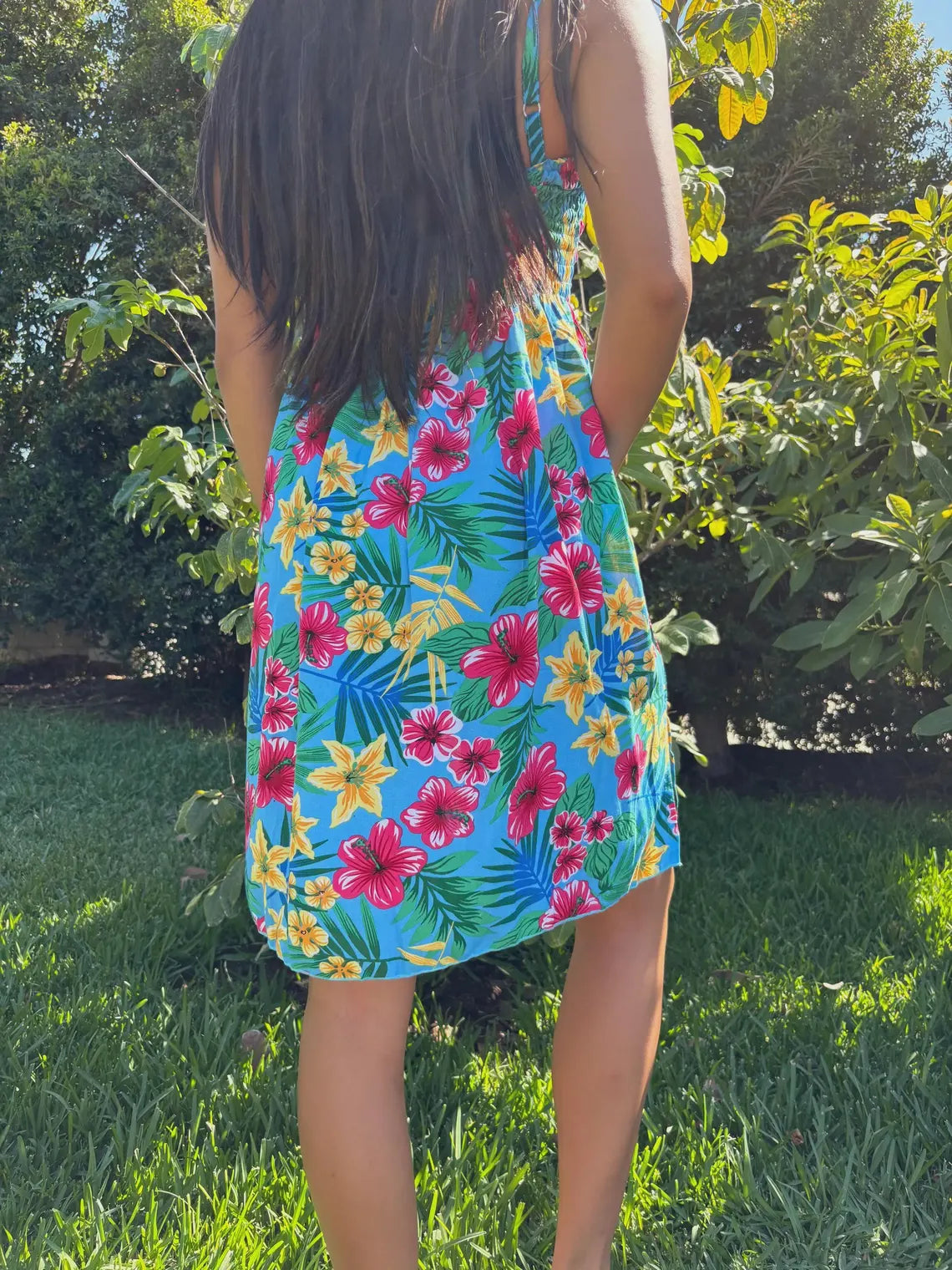Puanani Sun Dress - Blue Floral