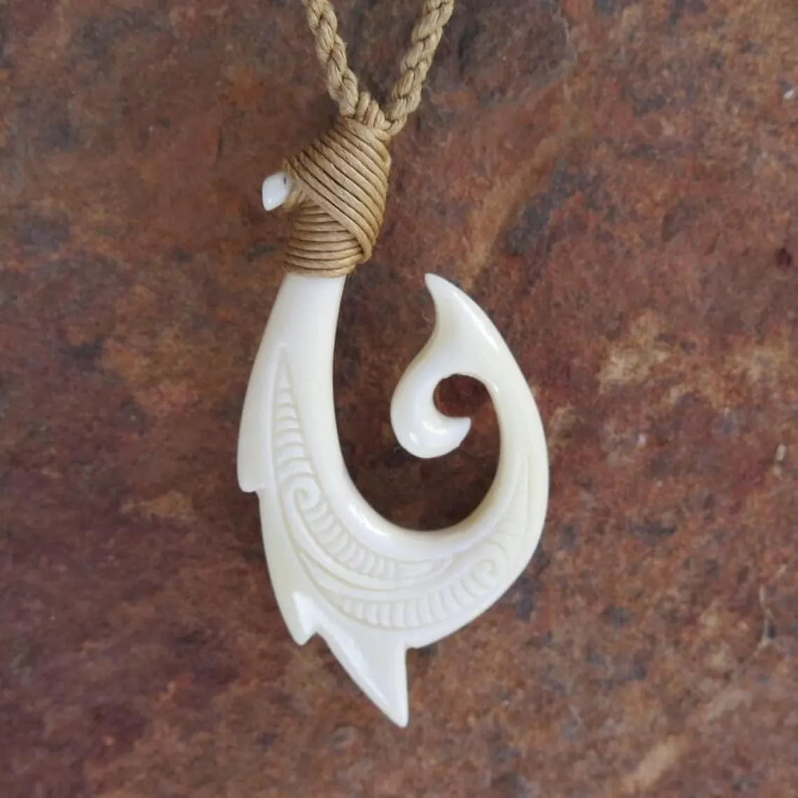 Maori Dragon Scale Fish Hook Pendant