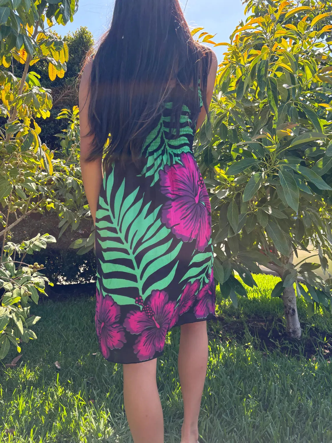 Anela Sun Dress - Pink & Green