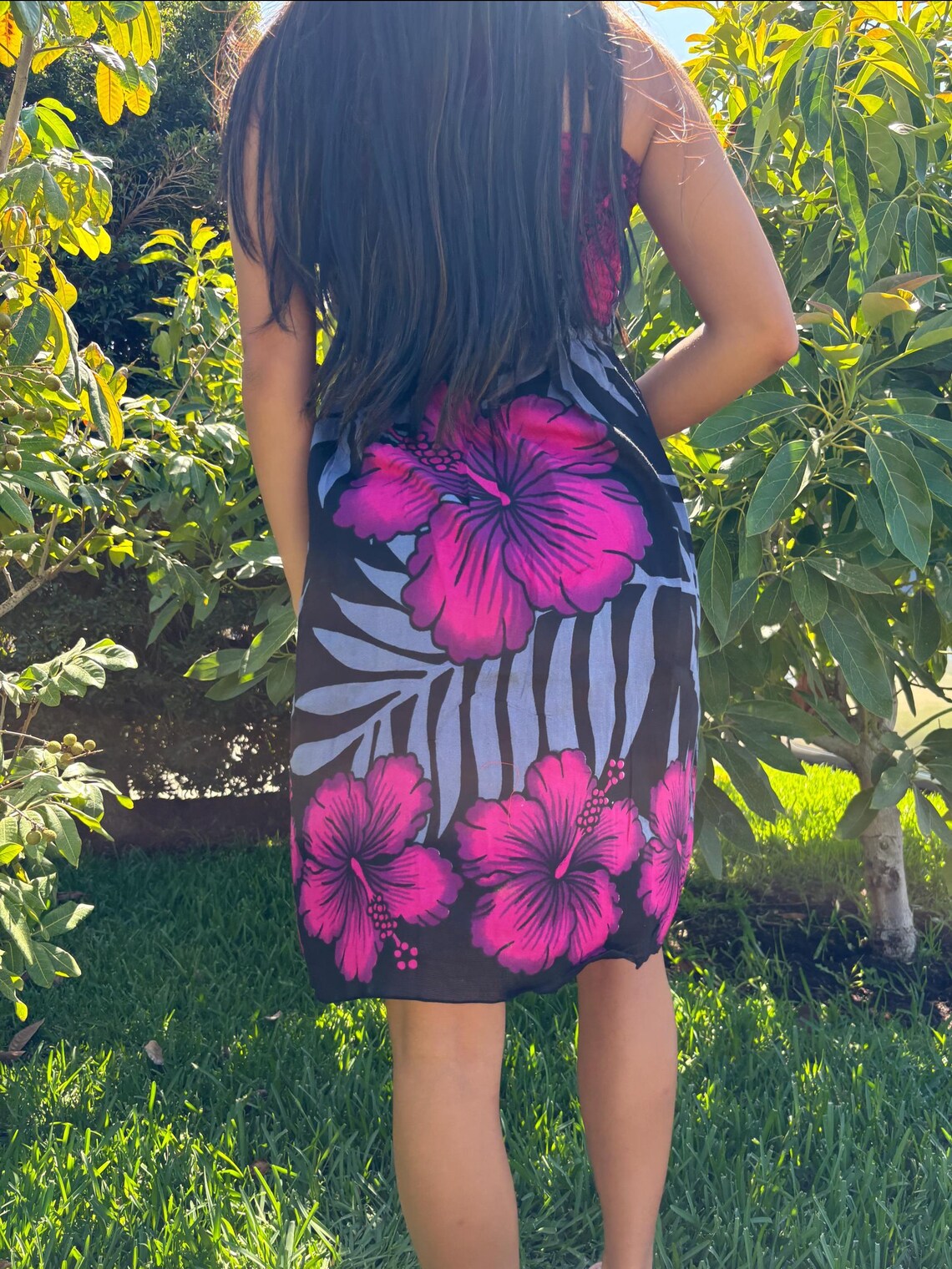 Anela Sun Dress - Pink & Grey