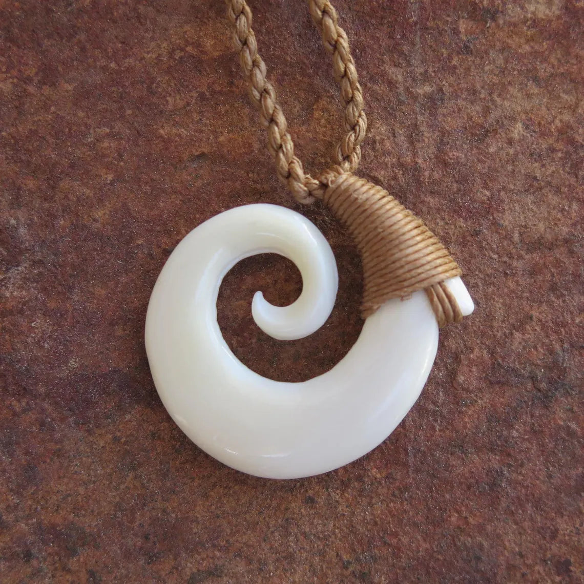Spiral Engraved Fish Hook Pendant
