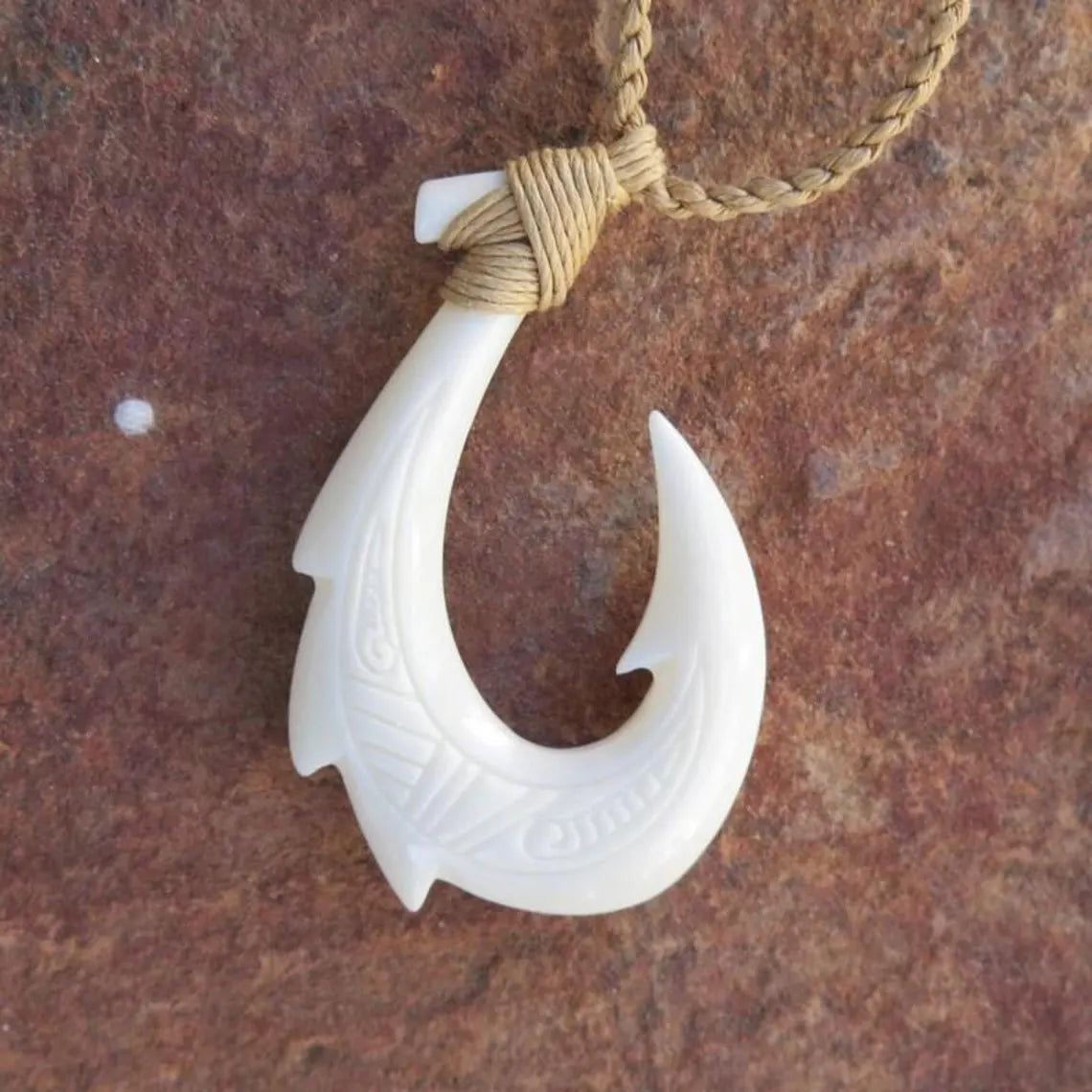 Maori Dragon Scale Fish Hook Pendant