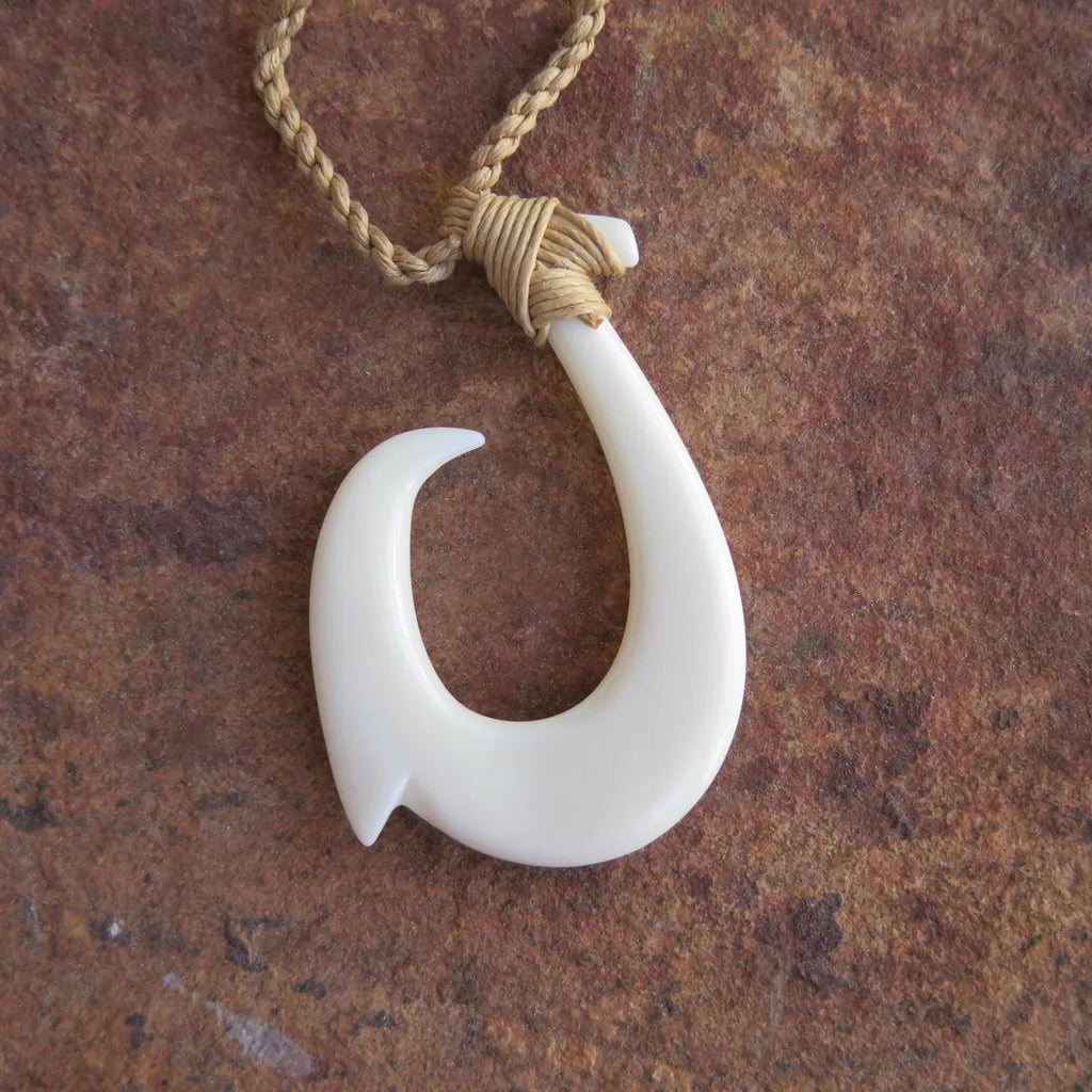 Maori Tribal Etch Fish Hook Pendant