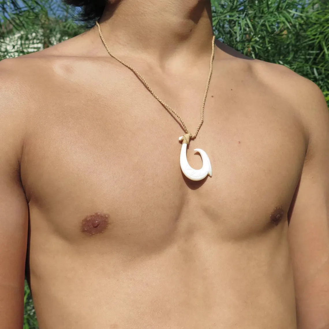 Maori Tribal Etch Fish Hook Pendant